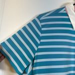 Nike  Golf Tennis Dri-Fit Polo Shirt Stripe Teal White Size XL EUC #5535 Photo 1
