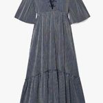 La Ligne Boheme Lace Up Pinstripe Midi Dress Size XS Photo 1