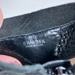 Vince Camuto  Black Suede Perforated Suede Open Toe Shoes Size 5.5 Photo 5