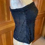 Nwt, Lavishly Paris Black Sheer Sequin Knitted Tube Top. Size Small Photo 2