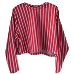 ZARA T4 Red White Blue Stripe Long Sleeve Crop Top Women XS Photo 0