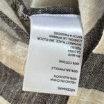 Ecote Wrap Top Black Ivory‎ Stripe Cotton Tie Waist Short Sleeve S Boho Gray Photo 4