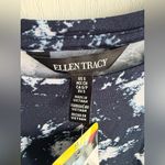 Ellen Tracy Dusty Floral Navy Hi-Lo Tunic/blouse Soft Knit Short Sleeve ≠SIZE S Photo 1