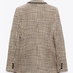 ZARA  Double Breasted Textured Tweed Weave Jacket PINK/BLACKSize XS NEW Photo 7