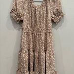 Blu Pepper NWOT Rose & Remington Dusty Rose Pink Floral Puff Sleeve Baby Doll Dress Photo 0