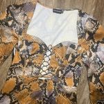 Pretty Little Thing Womens Snakeskin Print Corset Dress - 4 Photo 1