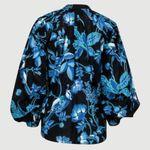 💕BANJANAN💕 Ella Shirt ~ Woden Hedgerow Black Floral Bird Print XS NWOT Photo 5