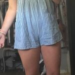 Lizard Thicket Baby Blue Stripped Romper Photo 0