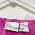 Newport News Vintage Hot Pink Satin Peasant Collar Short Sleeve Top Photo 10