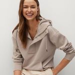 Mango  Women's Beige Hoodie Photo 0