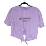 ZARA NWT  SAY SOMETHING IN SPANISH SLOGAN T SHIRT TIE FRONT SMALL RELAX FIT Photo 7