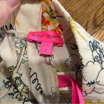 Betsey Johnson  Floral Wide Leg Pajama Pants Small 100% Rayon Drawstring Waist Photo 2