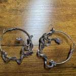 Snake Wrap Hoop Earrings Dark Gothic Punk Medusa Style Silver Tone new Photo 3