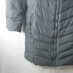 Eddie Bauer  L Gray Knee Length Down Puffer Hoodie Jacket Photo 11
