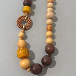 Chico's Chico’s brown wooden beaded chunky statement necklace Photo 3