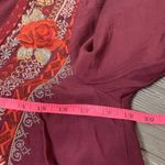 Andrée Andree by Unit embroidered floral tunic top shark bite hem blouse sz S Photo 4