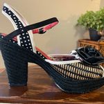 Poetic License Fancy Me Block Platform Heels Black Tan Red White Floral US 6 Photo 5
