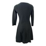 Dana Buchman Women’s Black Ribbed Diamond Sweater Dress Long Sleeve V-Neck Sz S Photo 2