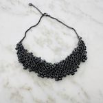 Talbots  Crystal Cluster Statement Necklace-Gunmetal Finish Photo 6