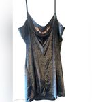 Delicates Vintage  Blue Velvet Slip/sleep Dress with Floral Details Sz large Photo 1