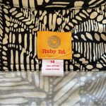 Ruby Rd WOMENS SIZE 14 BLACK BEIGE GEOMETRIC 100% COTTON BEADED JACKET BLAZER Photo 5