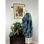 AGB Women Blouse 3/4 Sleeve Lace Key whole Round Neck Lined Elastic Neck Hem Size M Photo 2