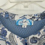 J Gee Boho Floral Dress Gauzy Crochet Long Sleeve Blue White Size S Photo 8