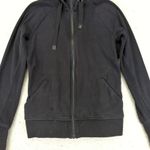 Athleta Triumph Hoodie Black Full Zip Sweatshirt Jacket Thumbholes Size Small Photo 3