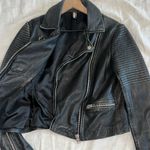 Topshop Genuine 100% Leather Biker Jacket Black Size 6 Women's Photo 8