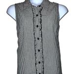 cj banks  cute sleeveless black and white checkered top with ruffle up front! Photo 0