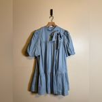 TCEC  Light Denim Bow Puff Sleeve Dress Photo 1