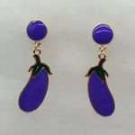 Brinjal Egg Plant Stud Drop Dangle Earring Purple Photo 1