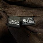 Ellen Tracy  Blouse 100% Linen Button Up Collared Short Sleeve Brown 8 Photo 3