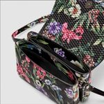 ZARA NWT  Black Floral Mini Quilted Flap Crossbody Bag Bloggers Fav Photo 2