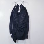 House Of CB  Gianna Corset Silk Long Sleeves Mini Dress Cocktail Party Date Night Photo 2