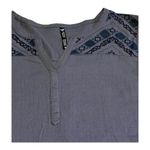 Kuhl Linen V-Neck 3/4 Sleeve Blue/Gray Top Women's Size S Cottage Minimalist Photo 1