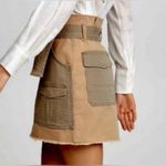 frame denim FRAME Paperbag High-Rise Raw Hem Stretch Cotton Mini Skirt Cargo Multi Size 27 Photo 4