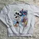 Disney 100 Sweatshirt Women's L White Mickey Woody Stitch Tiana Movie Photo 0
