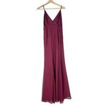 Lulus  Burgundy Wine Red V-Neck Chiffon Maxi Dress S Photo 1