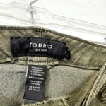 Torrid  Plus Size 18 Jeans Ankle Cropped Olive Green Button Fly Skinny Mid 1598 Photo 7