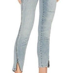 AMO Jeans Size 30/26 Twist Sweet Cheeks Cropped Piping Velvet Stripe Split Hem‍ Blue Photo 0