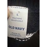 Old Navy L Striped Knit Sweater Polo Shirt Navy White Nautical Coastal Cruise Photo 2