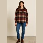 North River Outfitters Plaid Flannel Shirt Jacket Brown Overshirt L Size L Photo 2