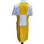 Donna Toran Vintage Yellow & White Colorblock Suit Dress & Blazer Size 8 Gold Photo 4