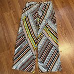 Tory Burch NWT Multicolor Retro Striped Wide-Leg Cargo Trouser Pants Size 6 Photo 5
