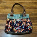 Fossil  Key-per Floral Patterned Tote with Brown Handles, Key Charm Photo 0