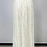 $458 NWT See by Chloe Eyelet Lasercut Pleated Midi Skirt Cream Size 38/ US 4 Photo 11