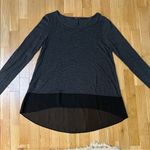 BCBG Max Azria Lace Panel Black Long Sleeve Shirt S Knit Top  Women Blouse Photo 4