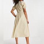 Topshop New  Seersucker Check Short Sleeve Midi Wrap Dress Lime Lilac Size 2 Photo 2