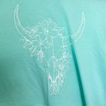 Nordstrom NWT Wst Cst Boxy Crop Oversized Mint White Cow Skull T-Shirt - XS Photo 2